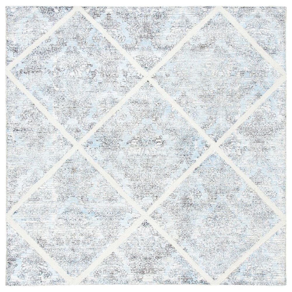Safavieh Artistry ARR667M 7" Square Ivory and Blue Area Rug, , large