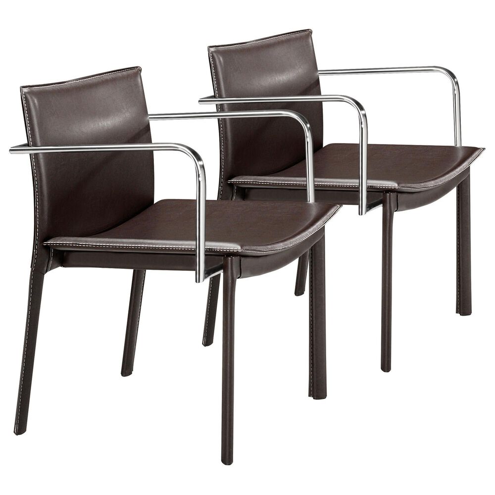 Zuo Modern Gekko Conference Chair in Espresso and Dark Brown (Set of 2), , large