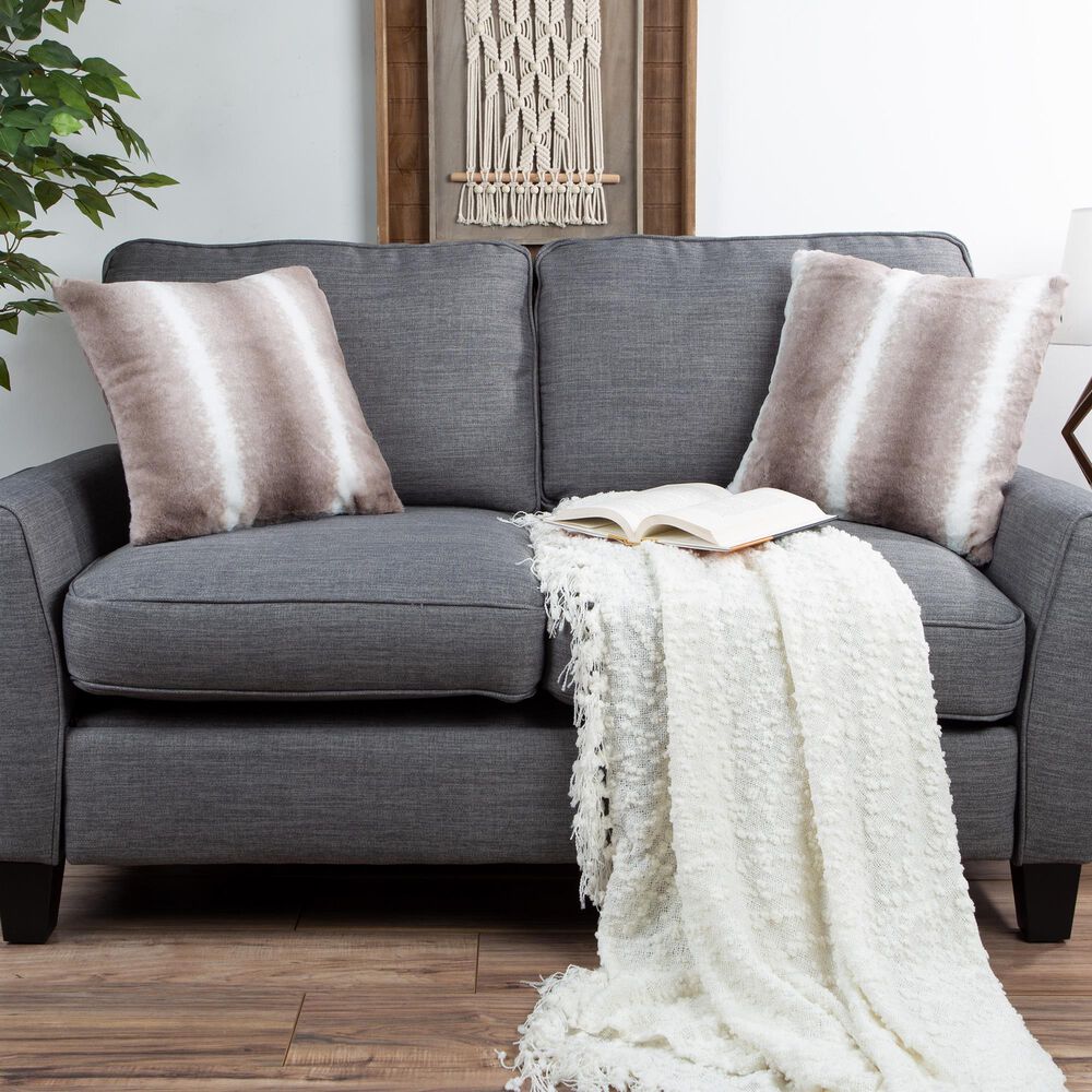 Timberlake Hastings Home Pillow in Gray and White Striped &#40;Set of 2&#41;, , large