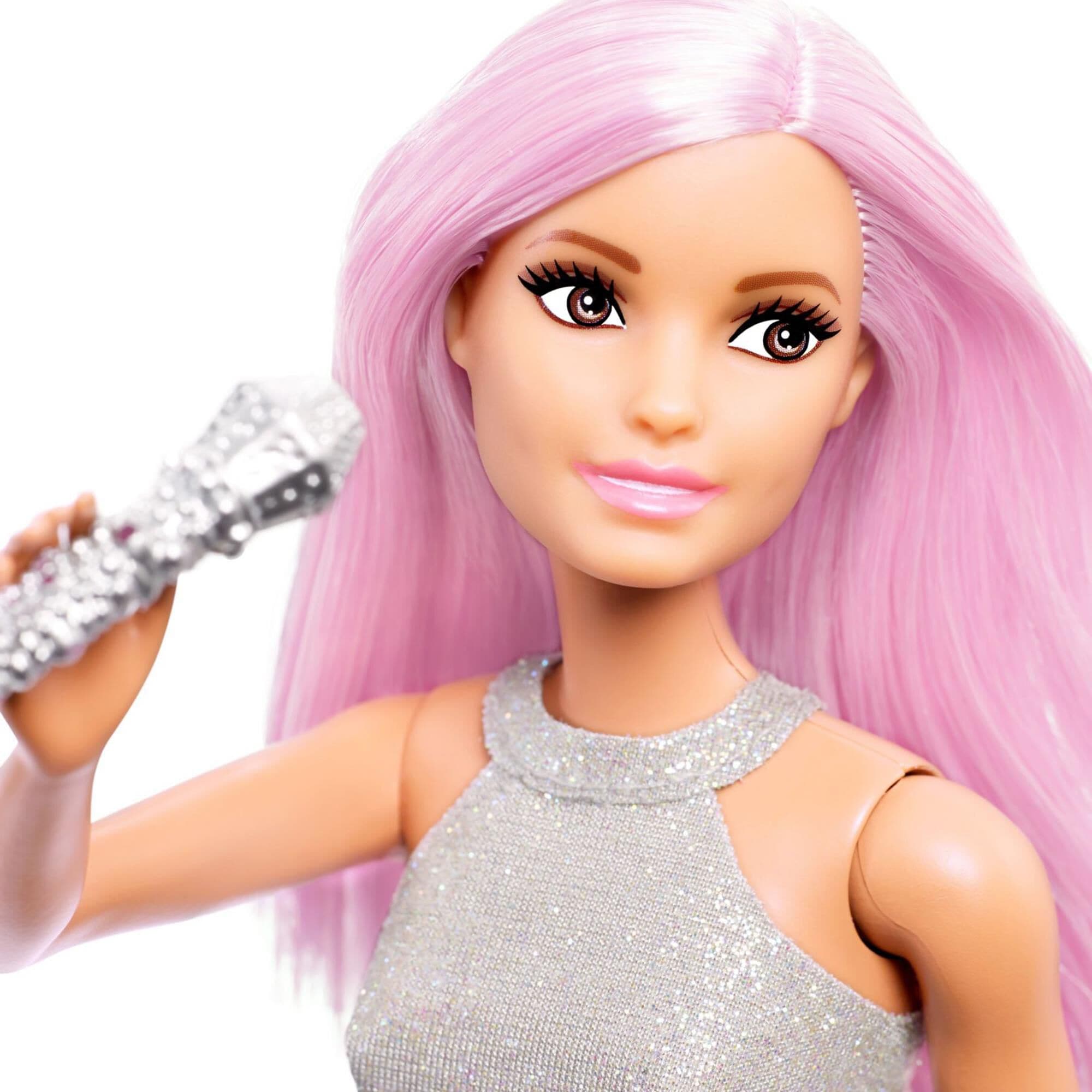 Barbie Pop Star Doll Long Pink Hair with Iridescent Skirt NFM