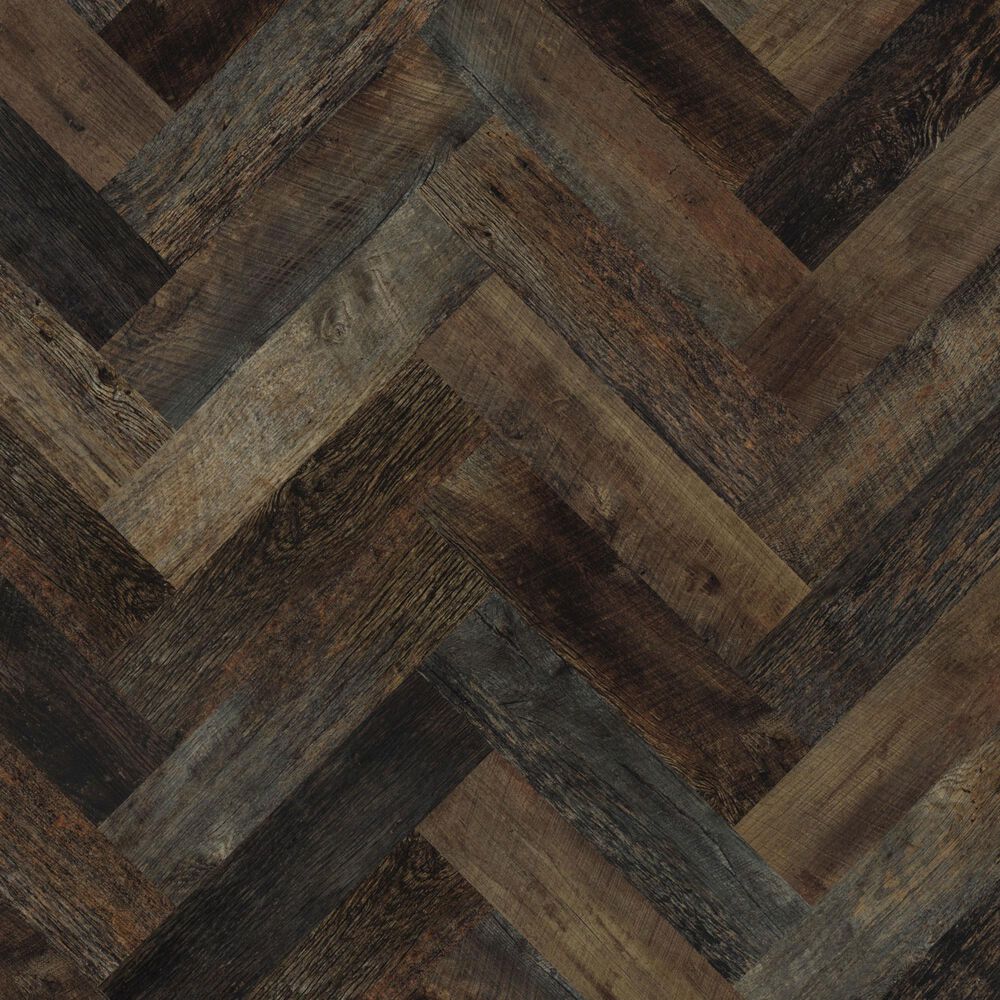 Karndean Korlok Select Salvaged Barnwood 6" x 24" Herringbone Vinyl Plank, , large