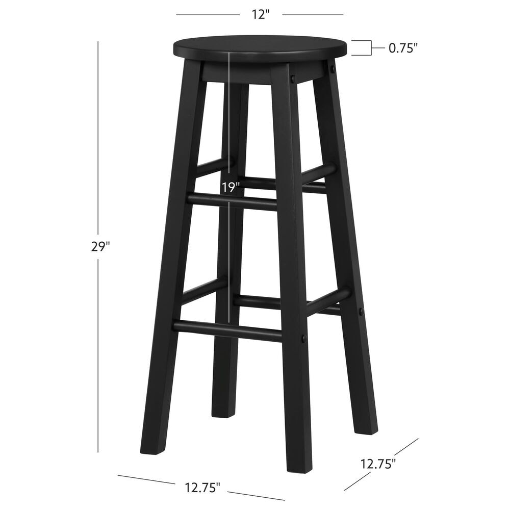 Linon Home Decor Abby 29" Bar Stool in Black, , large