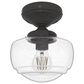 Hunter Saddle Creek 1-Light Mini Semi Flush with Clear Seeded Glass in Noble Bronze, , large