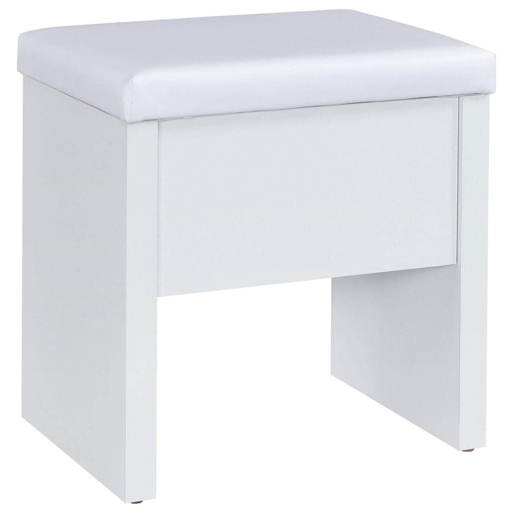 Coaster Bunbury Makeup Vanity Table Set in White, , large