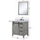 Lexora Home Marsyas 30" Single Bathroom Vanity in Ash Grey with White Quartz Top and Rectangular Sink, , large