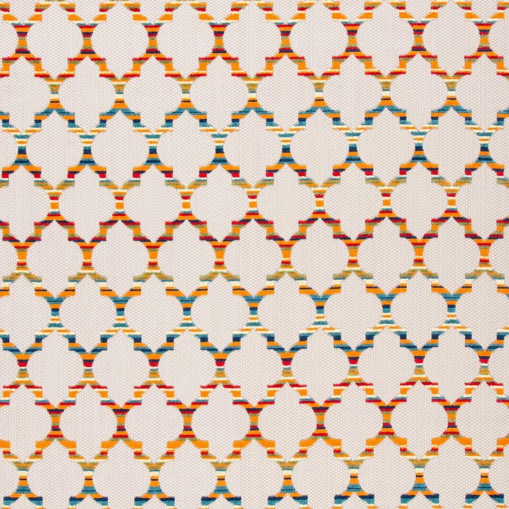 Safavieh Cabana CBN333A 5&#39;3&quot; x 7&#39;7&quot; Ivory and Orange Indoor/Outdoor Area Performance Rug, , large
