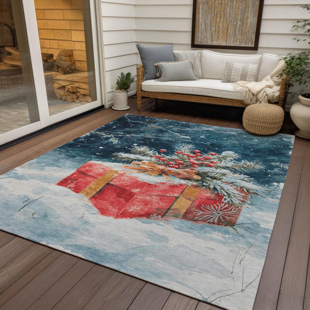 Dalyn Rug Company Wonderland WN13 3&#39; x 5&#39; Blue Indoor/Outdoor Area Rug, , large