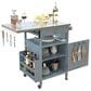 HOMLUX 40.5" Outdoor Kitchen Island with One Drawer in Blue Grey and Stainless Steel, , large