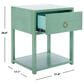Safavieh Yudi 1 Drawer Nightstand in Turquoise, , large