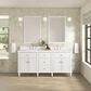James Martin Vanities Lorelai 72" Double Vanity in Bright White with 3 cm Arctic Fall Solid Surface Top, , large