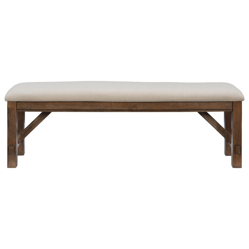 Linon Home Decor Turino Padded Dining Bench in Rustic Umber, , large