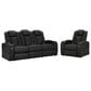 Ashley Cavemen Den Power Reclining Sofa and Recliner Set in Midnight, , large