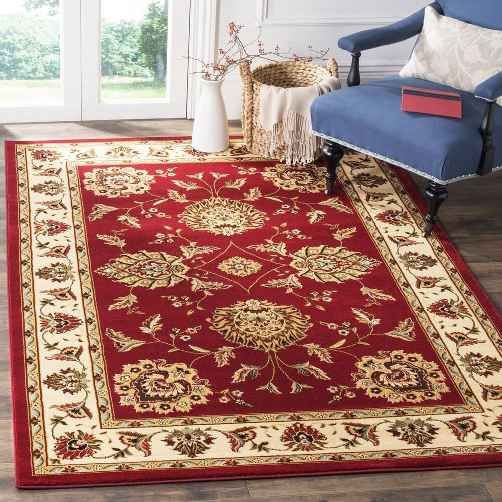 Safavieh Lyndhurst LNH555 5&#39;3&quot; x 7&#39;6&quot; Red and Ivory Area Rug, , large