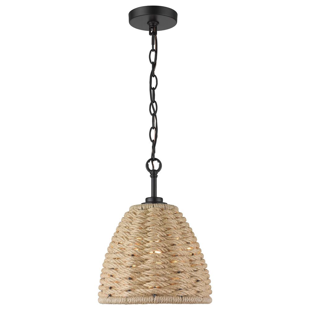 Golden Lighting Hathaway 1-Light Mini Pendant in Matte Black, , large