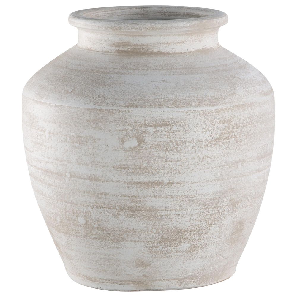 Ashley Meadie 12" Vase in Distressed White, , large