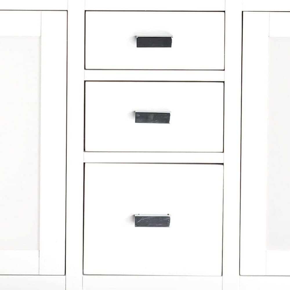 James Martin Vanities Addison 72&quot; Double Bathroom Vanity in Glossy White with 3 cm Eternal Marfil Quartz Top and Rectangular Sinks, , large