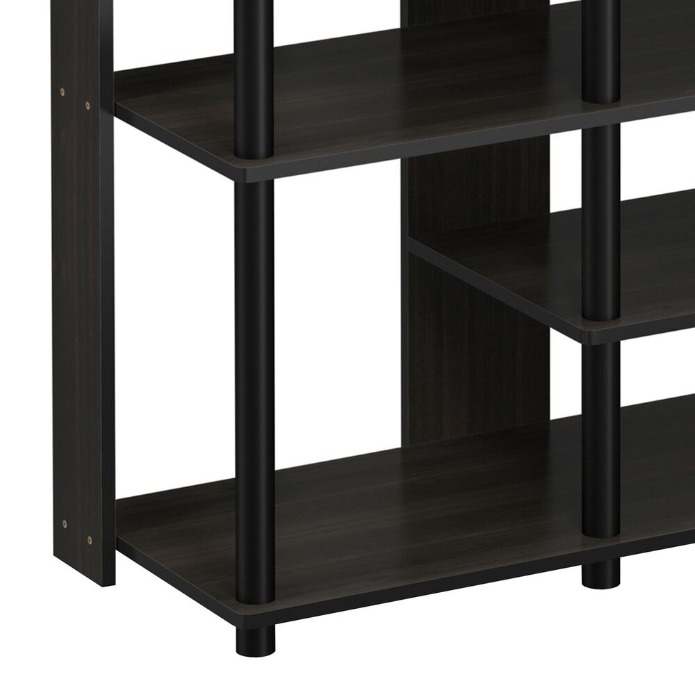 Noviland 6-Tier Shoe Rack in Espresso and Black, , large