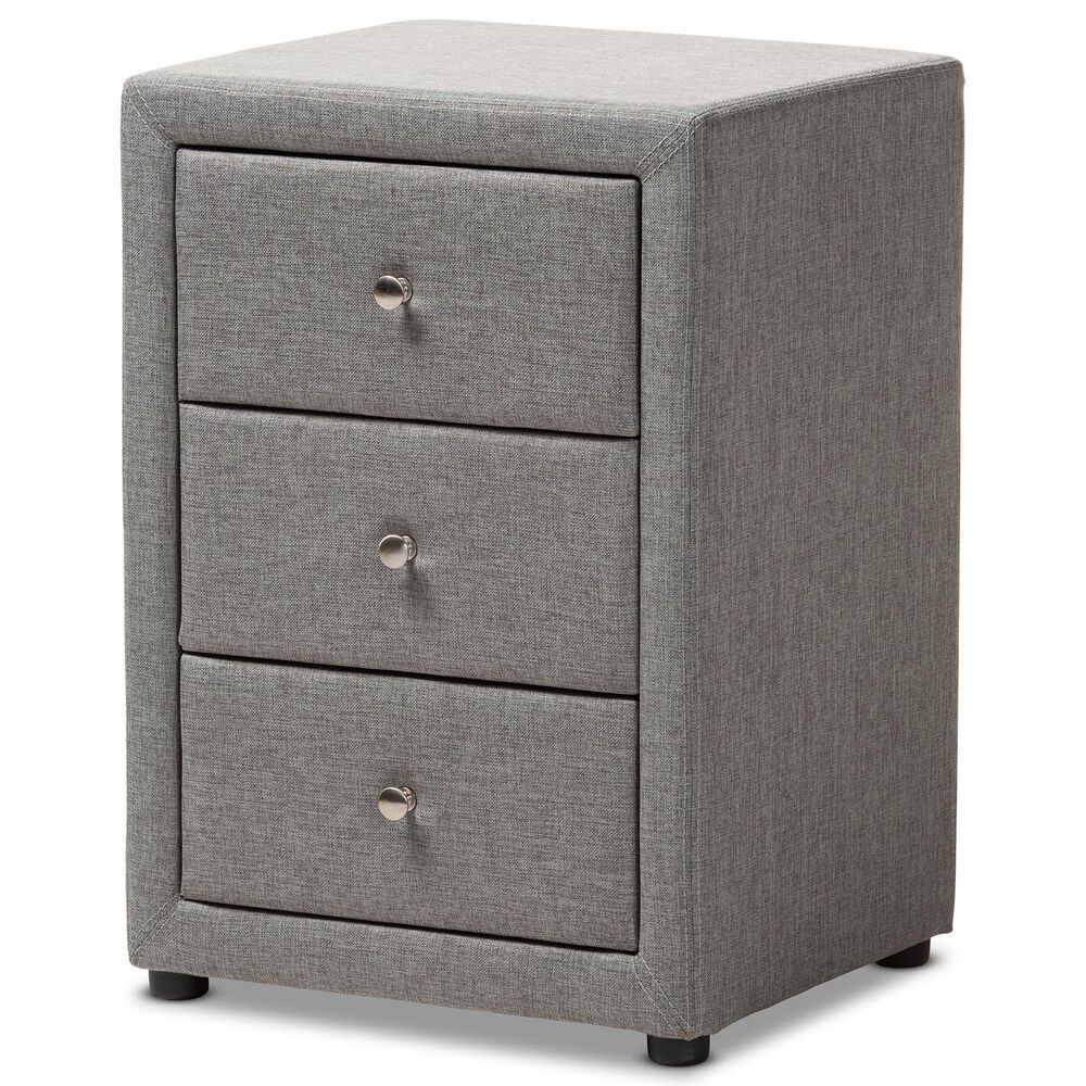 Baxton Studio Tessa 3-Drawer Nightstand in Grey, , large