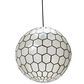 Creative Coop Simone 16" Pendant with Pearly White Shade in Black, , large