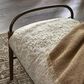 Four Hands Demi Accent Bench in Beige Shearling, , large