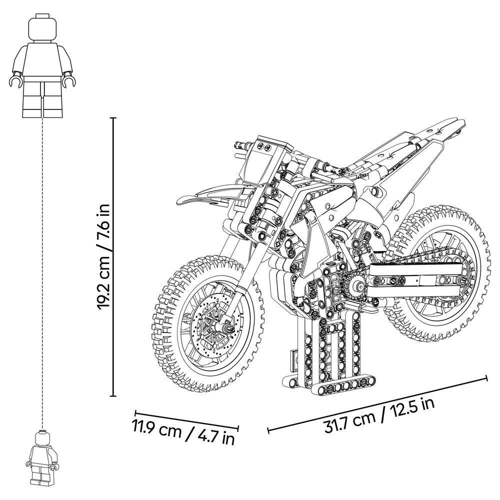 LEGO Technic Ducati Desmo450 MX Factory Motorcycle Building Set, , large