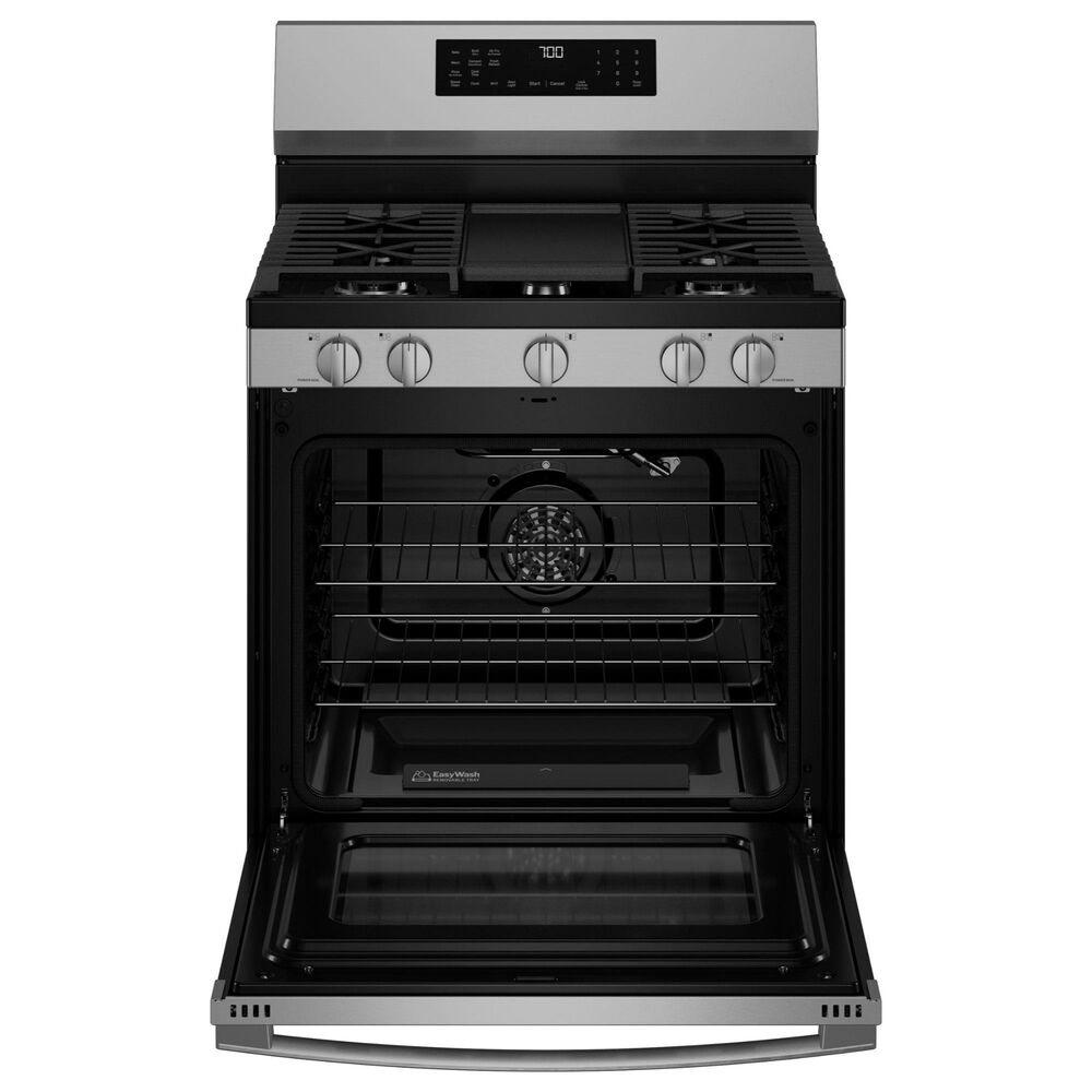 GE Profile 5.3 Cu. Ft. Smart Freestanding Gas Range with No Preheat Air Fry in Stainless Steel, , large