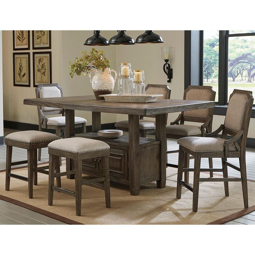 Signature Design By Ashley Wyndahl 7 Piece Counter Height Dining Set In Rustic Brown Nebraska Furniture Mart