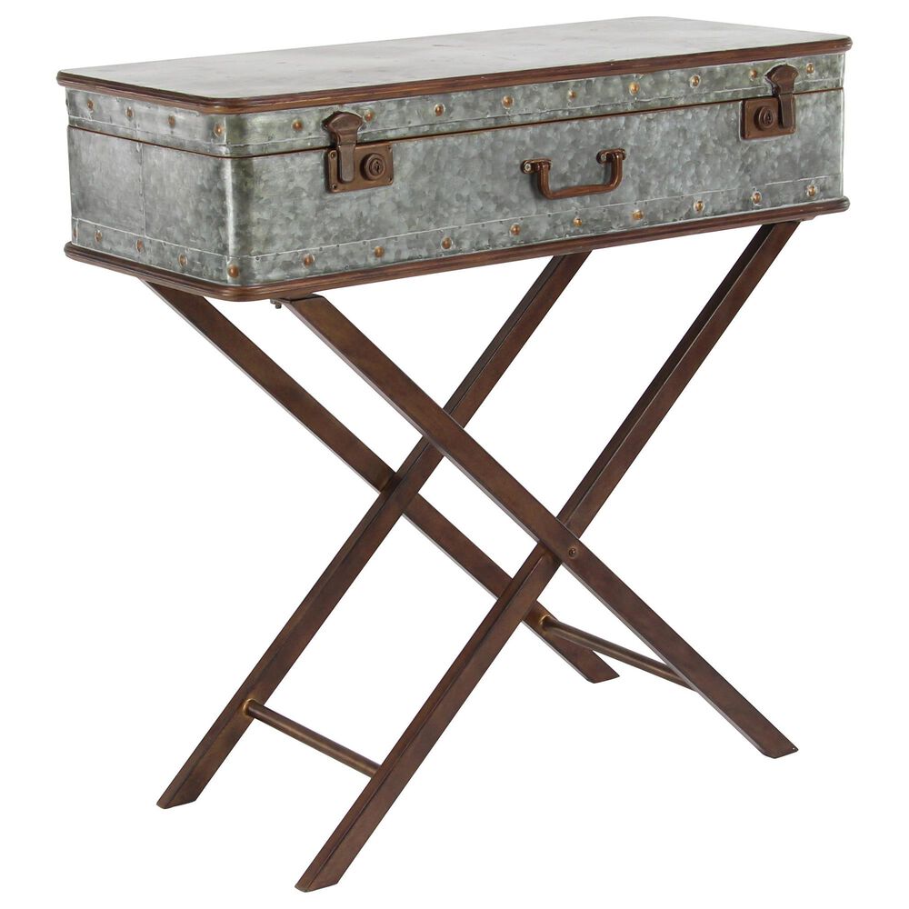 Maple and Jade Accent Table in Grey and Warm Brown, , large