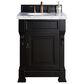 James Martin Vanities Brookfield 26" Single Bathroom Vanity in Antique Black with 3 cm Arctic Fall Solid Surface Top and Rectangle Sink, , large