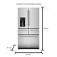 KitchenAid 25.8 Cu. Ft. 5-Door Refrigerator with Platinum Interior, , large