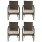 Hearth and Haven Patio Wicker Dining Chair in Brown (Set of 4), , large