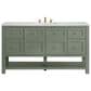James Martin Vanities Breckenridge 60" Single Bathroom Vanity in Smokey Celadon with 3 cm Arctic Fall Solid Surface Top and Rectangular Sink, , large