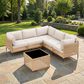 Sunwell Garden Patio Module Middle Chair in Beige (Set of 2), , large