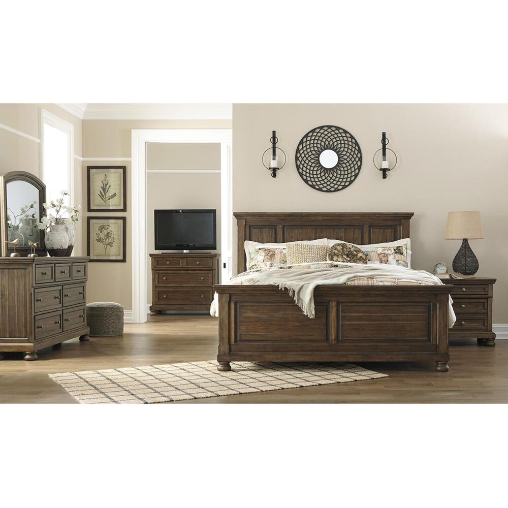 Signature Design by Ashley Flynnter King Panel Bed in Medium Brown Finish, , large