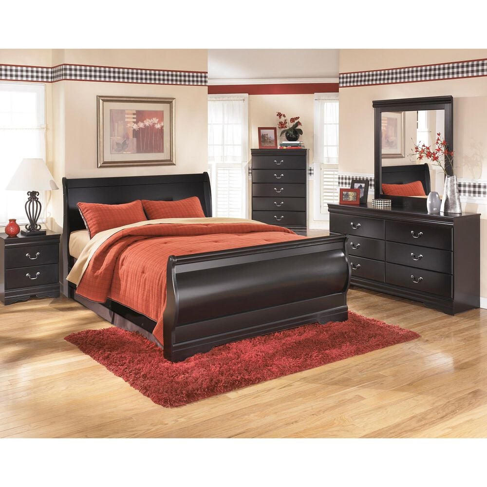 Signature Design by Ashley Huey Vineyard 4 Piece Full Bed Set in Black, , large