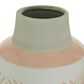 Maple and Jade Geometric Textured Patterned Vase in Pink and White (Set of 2), , large