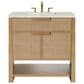 James Martin Vanities Solene 36" Single Bathroom Vanity in Seaside Oak with 3 cm Victorian Silver Quartz Top and Rectangular Sink, , large