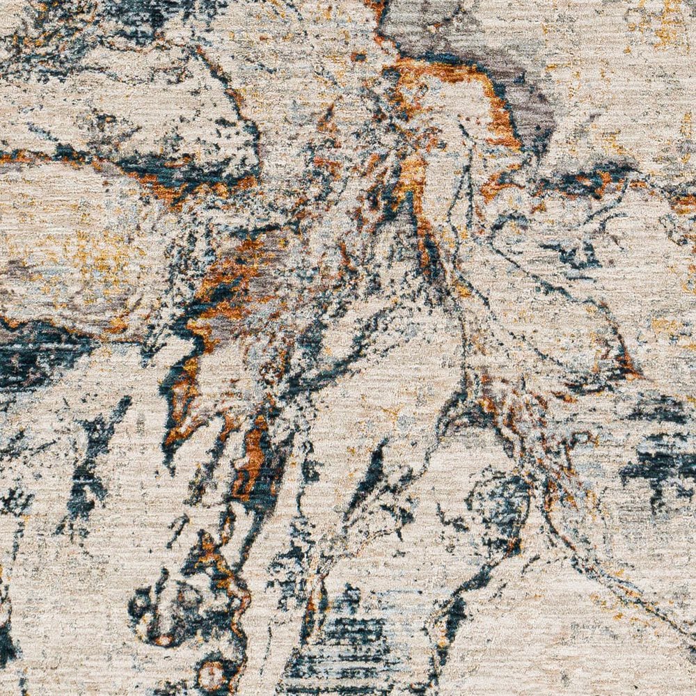 Surya Laila LAA-2316 7&#39;10&quot; x 10&#39;3&quot; Teal, Orange, Saffron, Gray, Beige and Cream Area Rug, , large