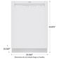 Bosch 100 Series 24"" Built-In Recessed Handle Dishwasher with Digital Control in White, , large