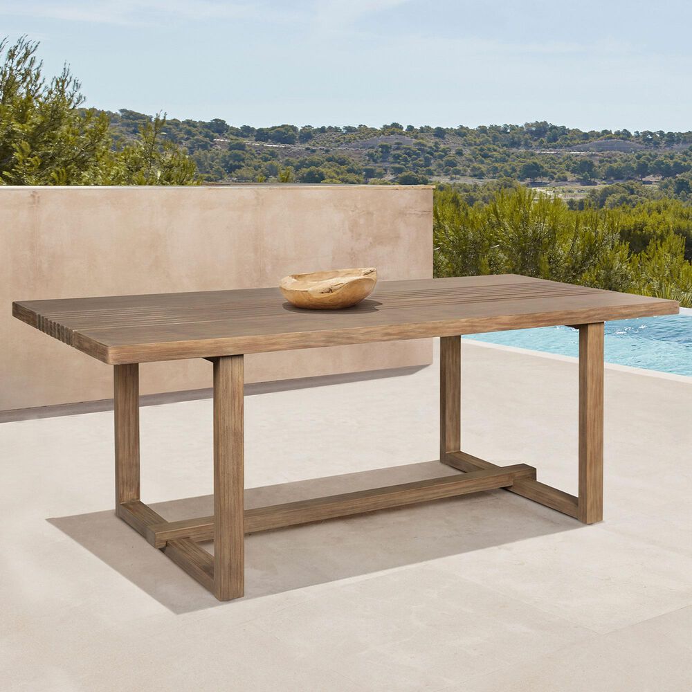 Blue River Vivid Outdoor Rectangular Dining Table in Light Eucalyptus - Table Only, , large