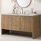 James Martin Vanities Hudson 60" Single Bathroom Vanity in Light Natural Oak with 3 cm Victorian Silver Quartz Top, Rectangular Sink and FreePower Wireless Charger, , large
