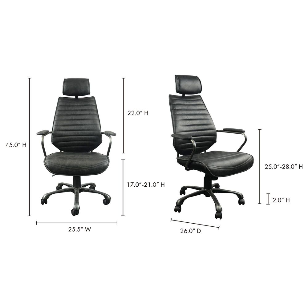 Moe&#39;s Home Collection Swivel Office Chair in Black, , large