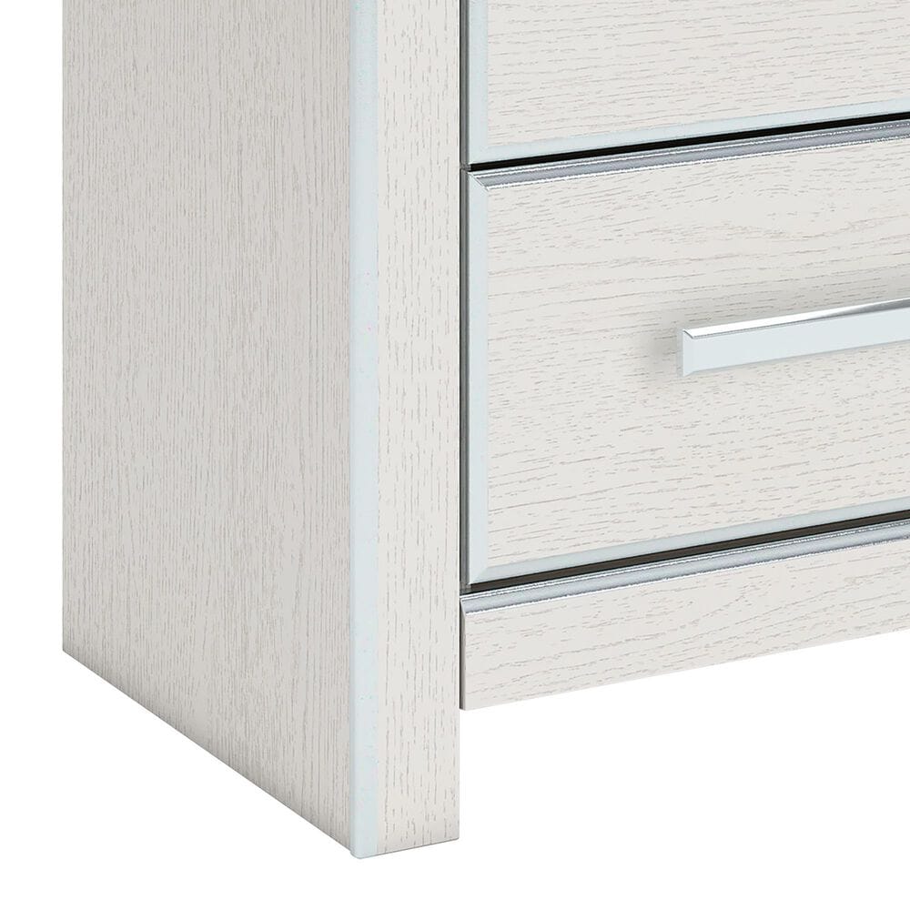Ashley Zuraleus 2-Drawer Night Stand in Matte White and Chrome, , large
