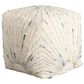 Blue Sun Designs Kathleen Pouf Ottoman in Ivory and Blue, , large