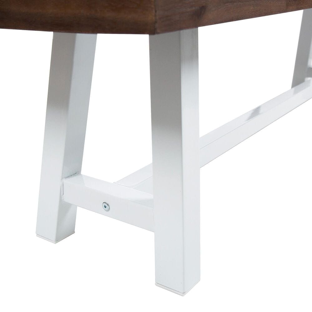 HOMLUX Carlisle Outdoor Bench in Dark Brown and White (Set of 2), , large