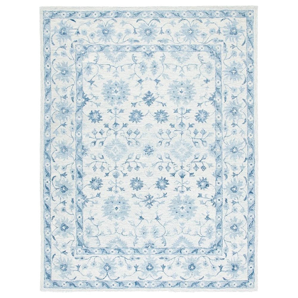 Safavieh Micro-Loop MLP276M 8" x 10" Blue and Ivory Area Rug, , large