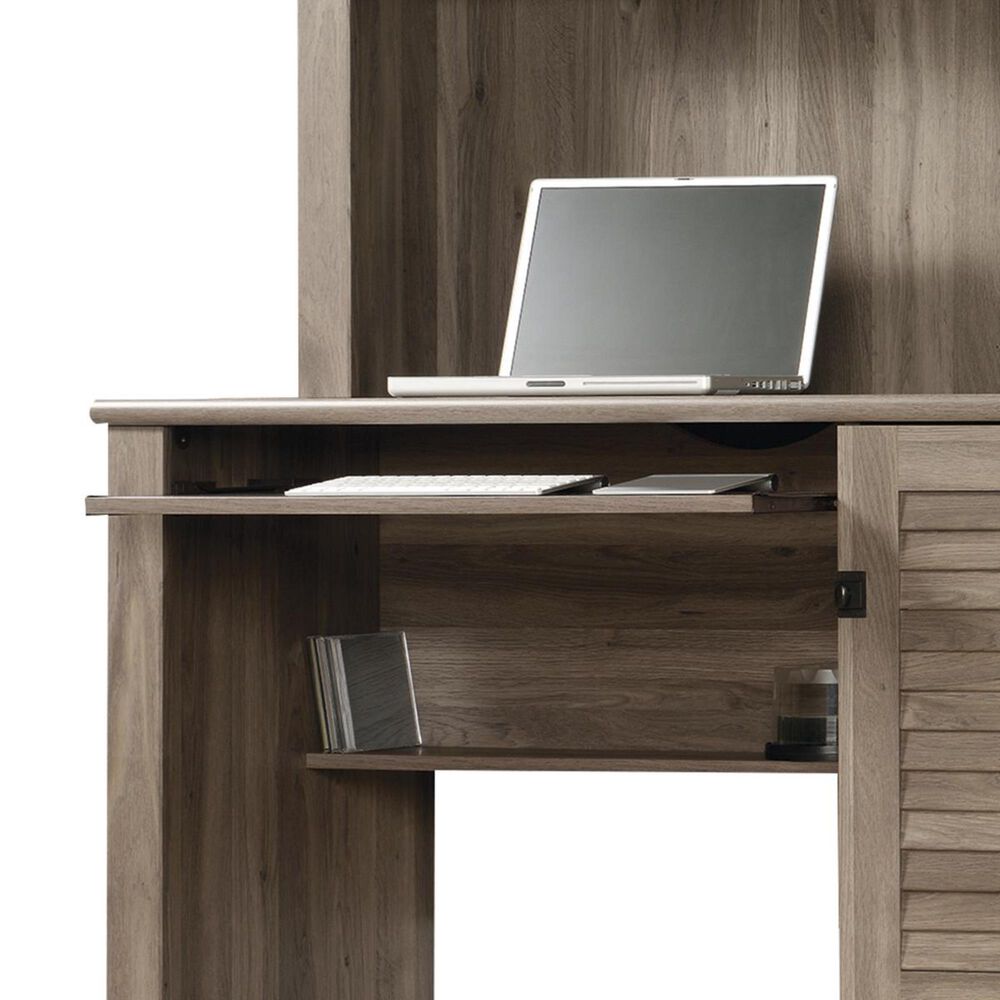Sauder Harbor View Computer Desk with Hutch in Salt Oak, , large