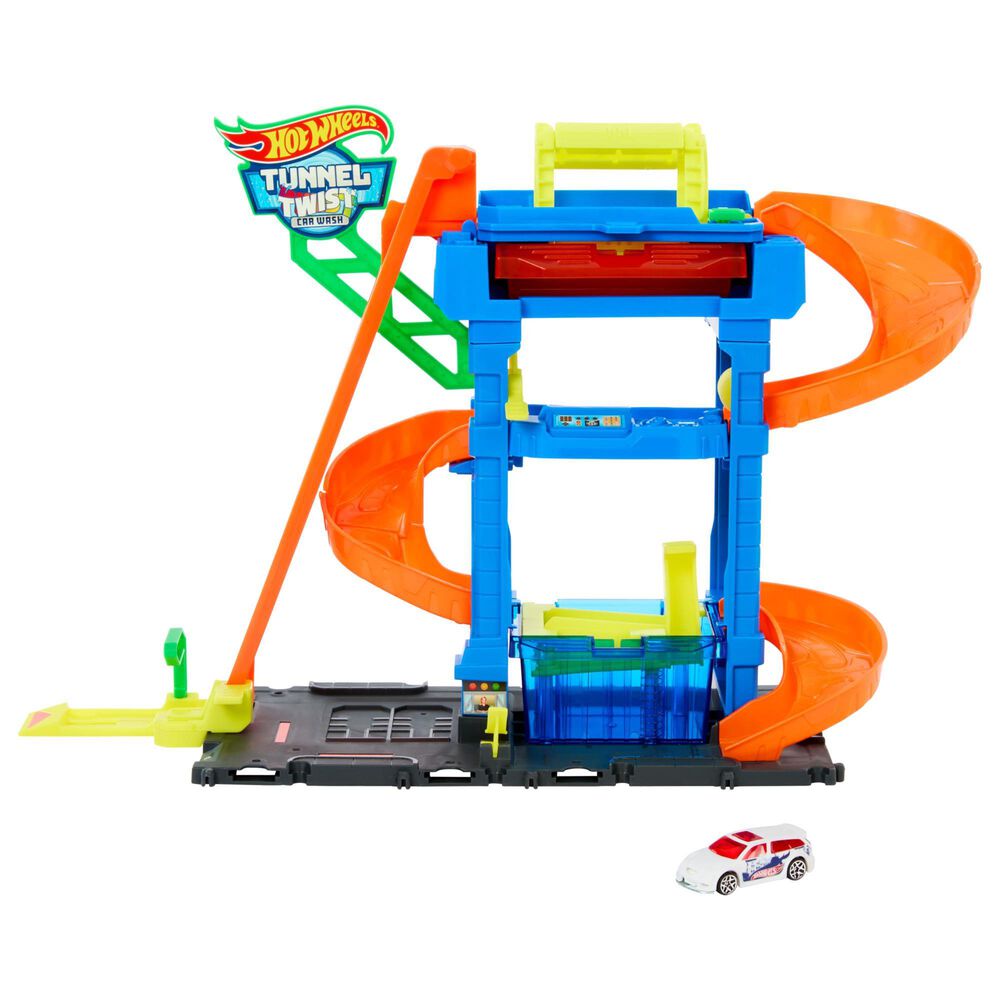 Hot Wheels 1:64 Scale City Tunnel Twist Car Wash Station with Color Shifters Vehicle, , large