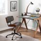 Lumisource Lombardi Desk Chair with Grey Cushion in Walnut and Black, , large