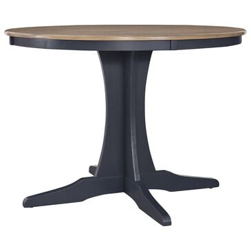 Ashley Landocken Round Dining Table in Light Brown and Dark Slate Blue - Table Only, , large